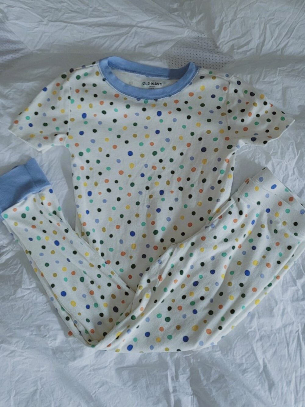 Old Navy Multicolor Polka Dot 2-Piece Pajama Set M (8)